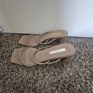 Elegant Women's Strappy Heels in Nude